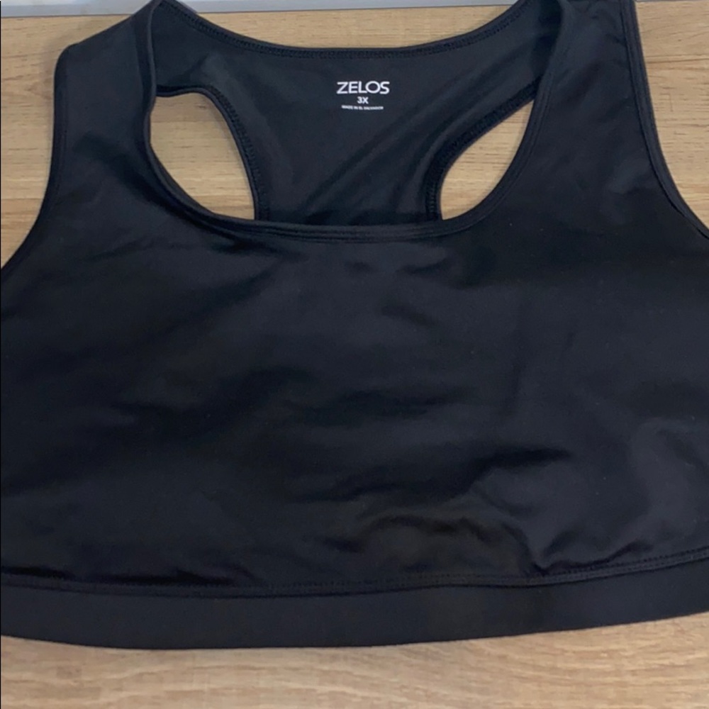 Zelos Black Padded Sports Bra